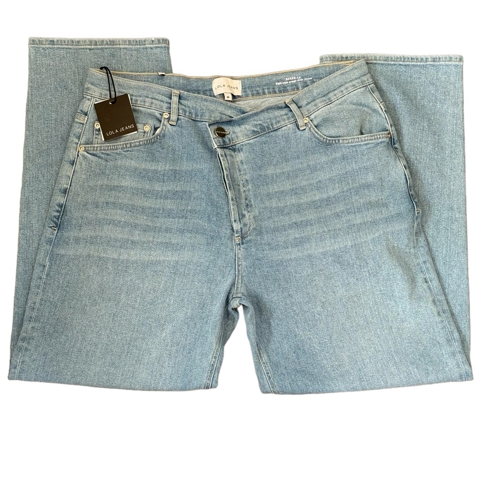 Lola Jeans Women's BAKER-LS High Rise Crossover Jeans Size 34